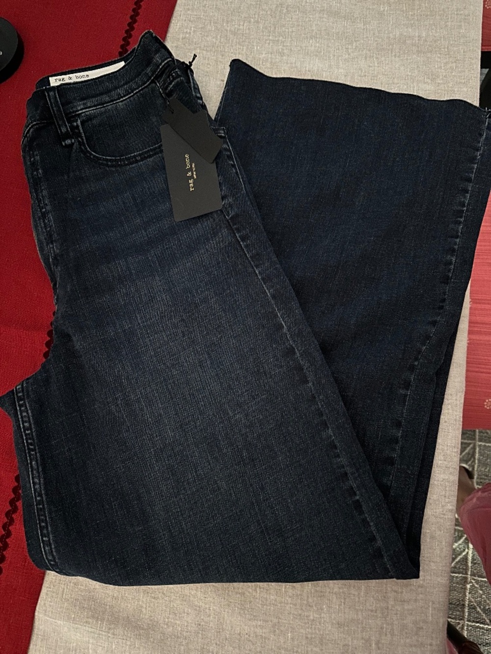 Rag & Bone Serena High Rise Dark Wash Wide Leg Size 29 NWT